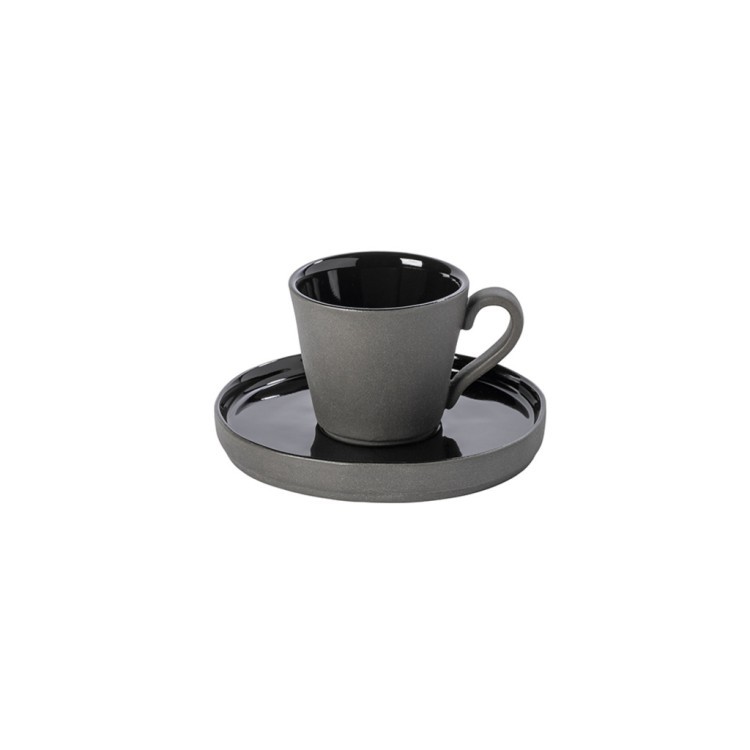 Кофейная пара 1LOCS03-01116K, керамика, black, Costa Nova