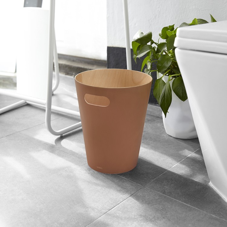 Корзина для мусора woodrow, 7,5 л, коричневая (78707)