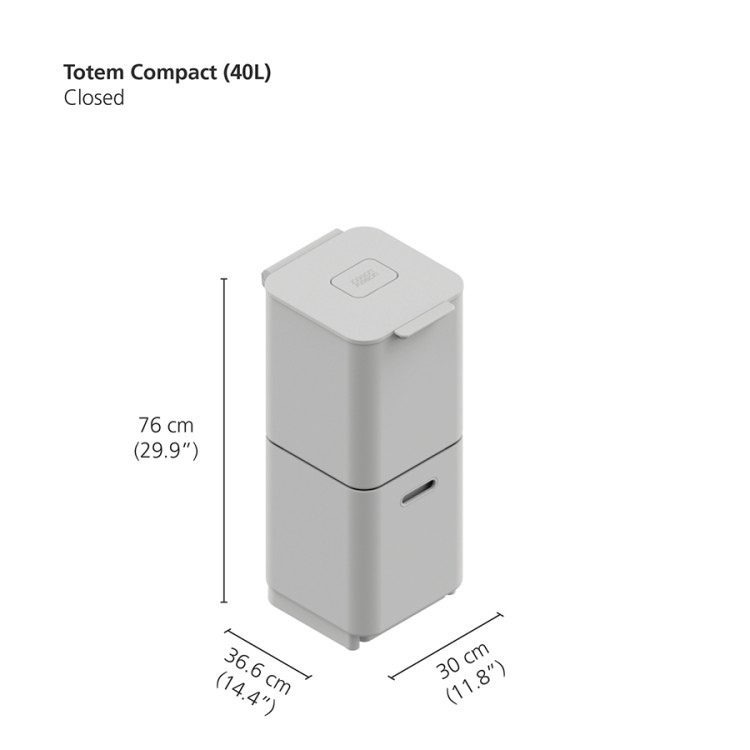 Контейнер для мусора с двумя баками totem compact, 40 л, нержавеющая сталь (66672)