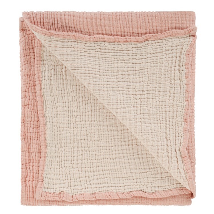 Одеяло из жатого хлопка цвета пыльной розы из коллекции essential 90x120 см (69591)