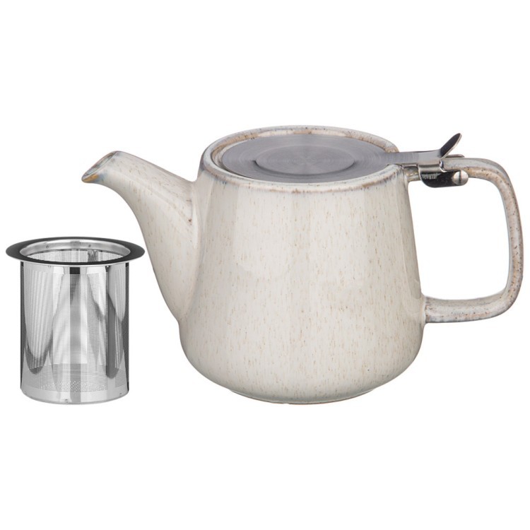 Чайник с металл.ситом и крышкой "luster" 500мл, 19*8,5*10см, светло-серый Bronco (470-377)