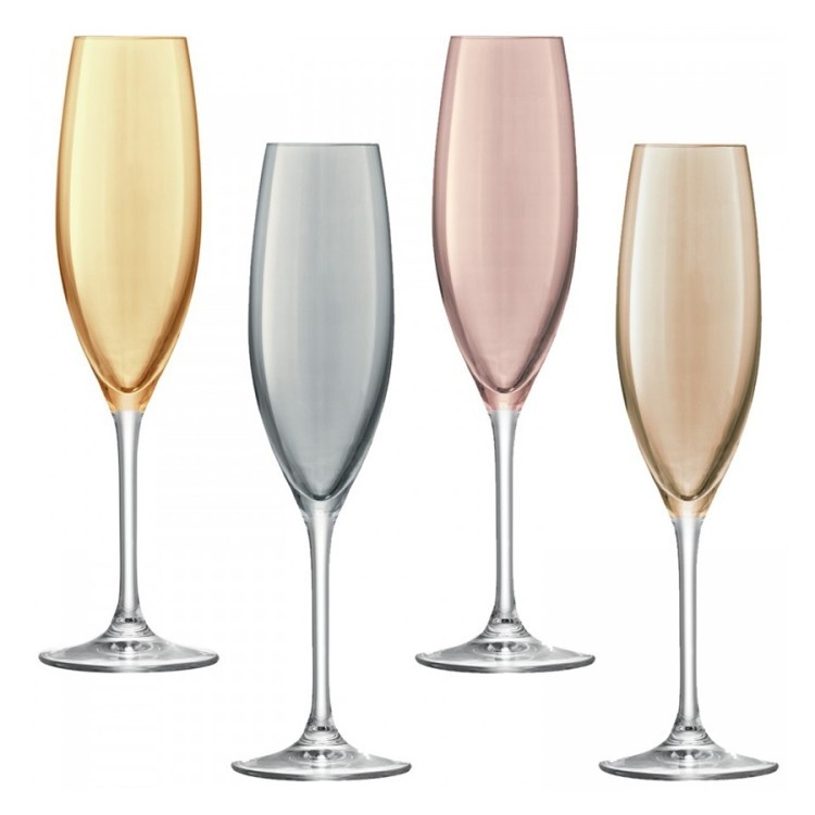 Набор бокалов для шампанского polka, 225 мл, металлик, 4 шт. (59247)