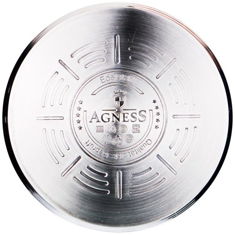 Кастрюля agness со стеклянной крышкой, 6,5л, 24х14,5см Agness (940-014)