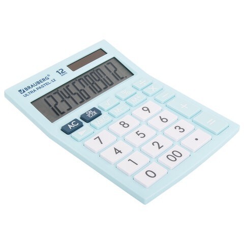 Калькулятор настольный Brauberg Ultra PASTEL-12-LB 12 разрядов 250502 (1) (86044)