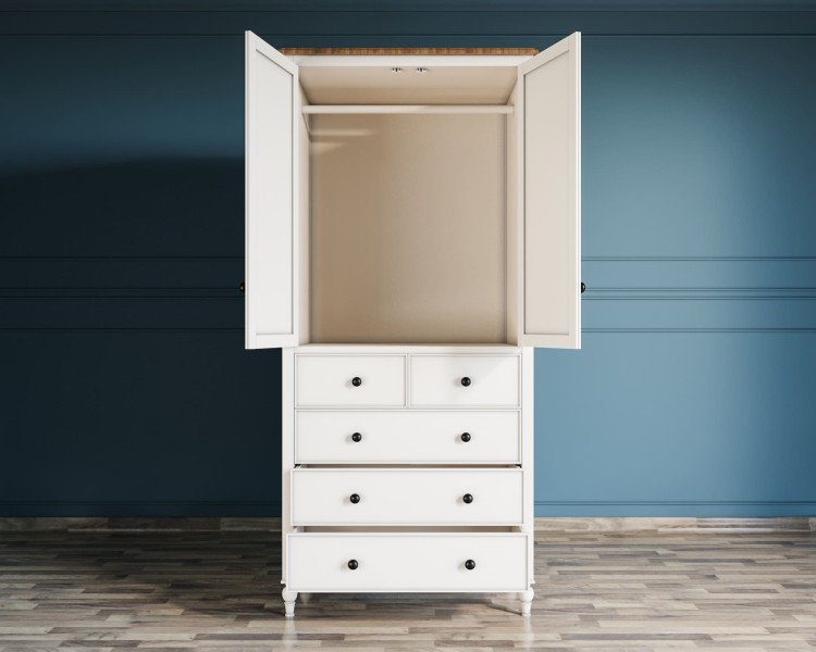 Шкаф двухстворчатый Odri с 5 ящиками арт od2127KR5 od2127KR5-ET