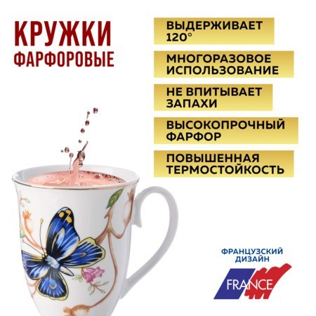 Набор кружек 4пр 300мл фарфор LR (60068-Н1) Набор кружек 4пр 300мл фарфор LR (60068-Н1)