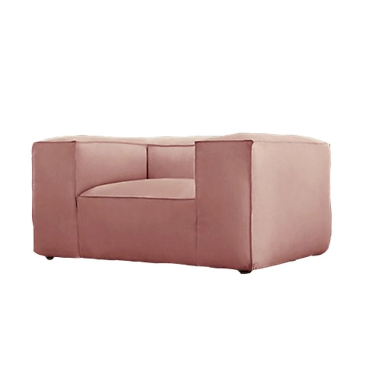 Кресло Салмон NSSF-5065E-C2-20, каркас дуб, обивка лен, pink, RESTORATION HARDWARE