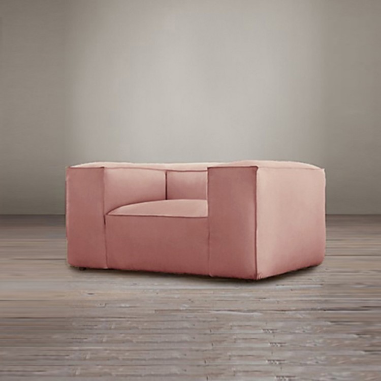 Кресло Салмон NSSF-5065E-C2-20, каркас дуб, обивка лен, pink, RESTORATION HARDWARE Кресло Салмон NSSF-5065E-C2-20, каркас дуб, обивка лен, pink, RESTORATION HARDWARE