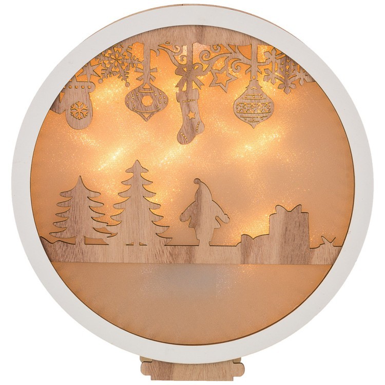 Декоративное изделие "новогоднее панно" с подсветкой 30*28*4,2 см без упаковки Lefard (854-001)