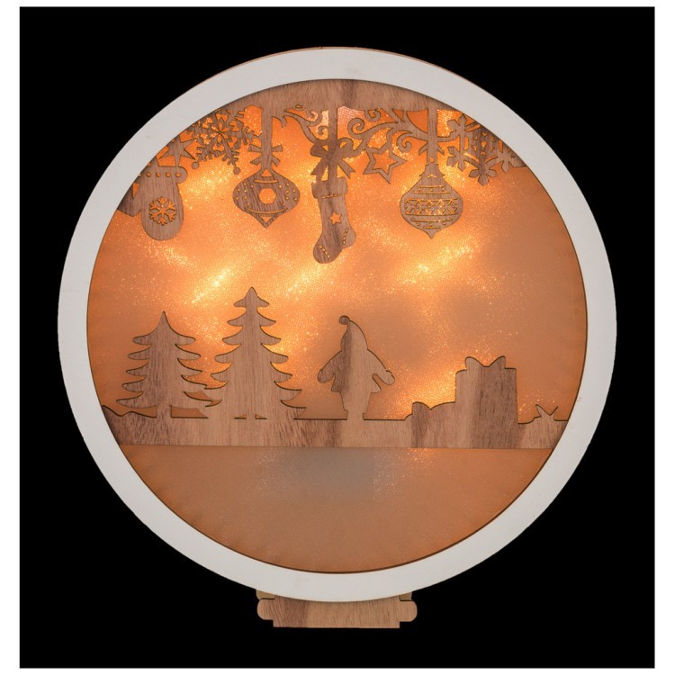 Декоративное изделие "новогоднее панно" с подсветкой 30*28*4,2 см без упаковки Lefard (854-001)
