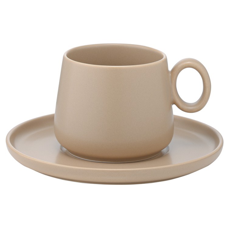 Набор из двух чайных пар бежевого цвета из коллекции essential, 250 мл (75183)