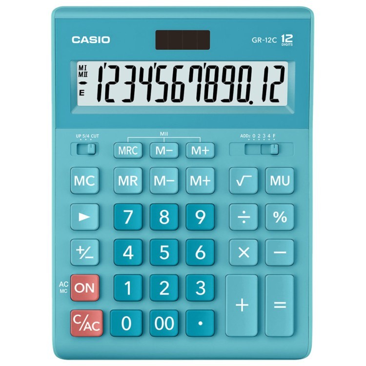 Калькулятор настольный Casio GR-12C-LB-W-EP 12 разрядов 250441 (1) (64948)