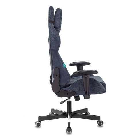 Кресло компьютерное Zombie VIKING KNIGHT, 2 подушки, ткань, синее, 1372993/532682 (1) (96509)