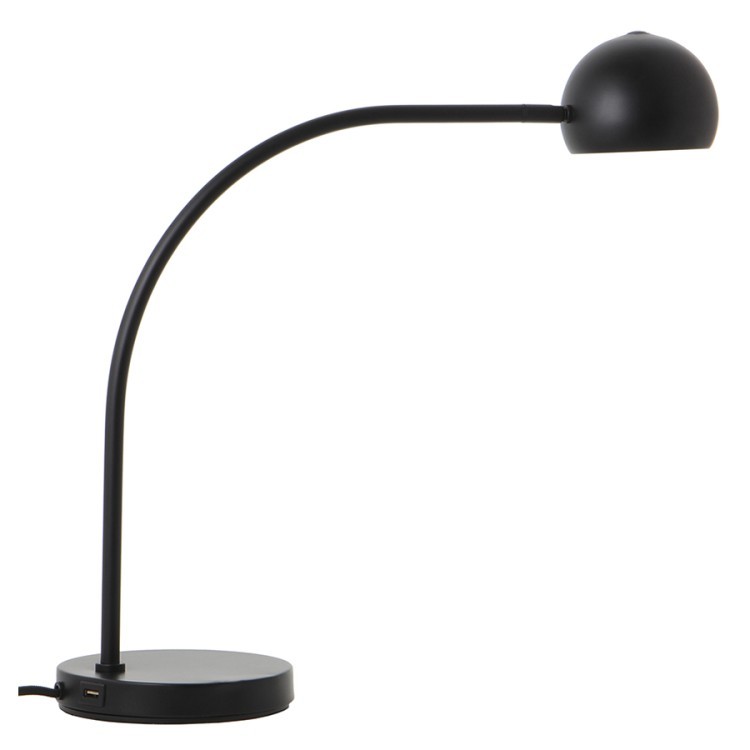 Лампа настольная ball usb, 47,6хD10 см, черная матовая (71042)