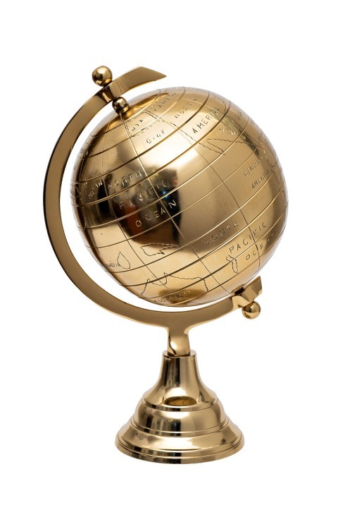 Глобус на подставке золотой d20*35см (TT-00011213)