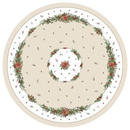 Скатерть  d145 cm круглая, "celebration", цвет: бежевый, tm lefard, полиэстер 100% (986-001-24) 