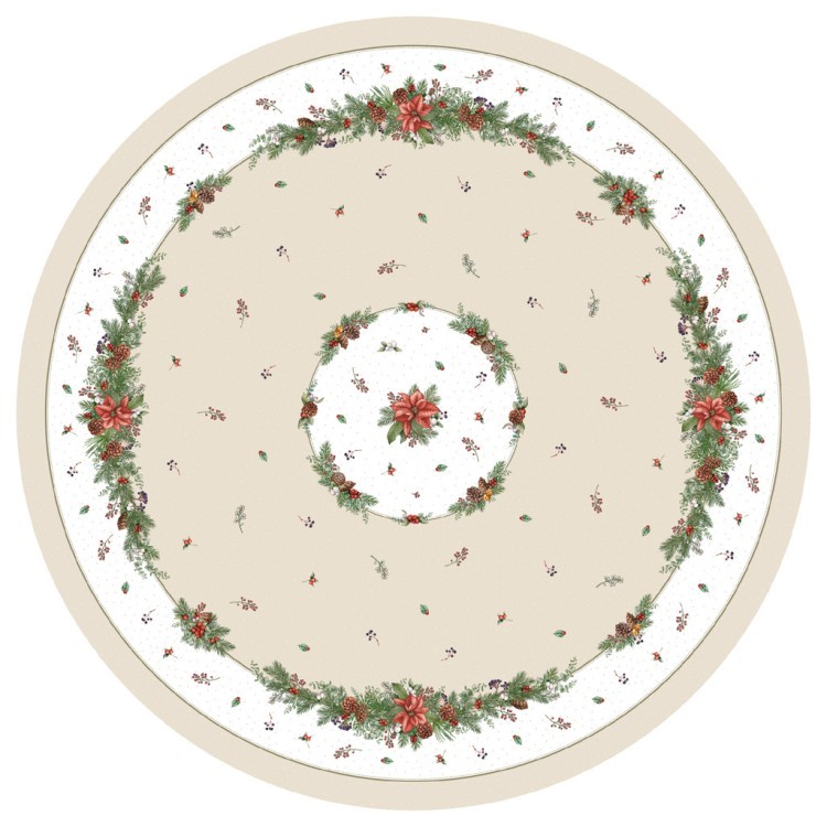 Скатерть  d145 cm круглая, "celebration", цвет: бежевый, tm lefard, полиэстер 100% (986-001-24) 