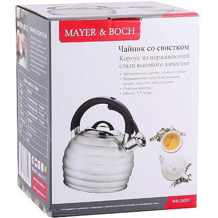 Чайник3,2 нержавеющая сталь Mayer&Boch (28557) Чайник3,2 нержавеющая сталь Mayer&Boch (28557)