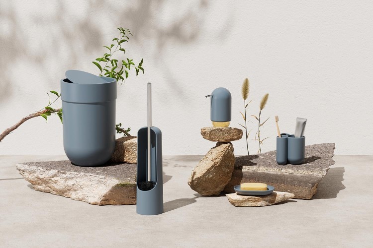 Корзина для мусора с крышкой touch, 6 л, голубая (79968)