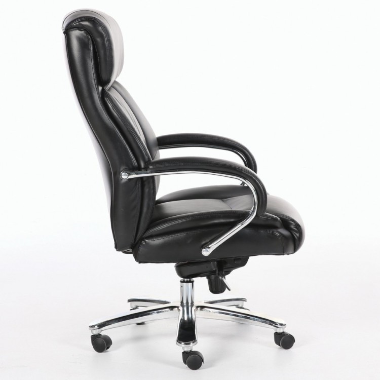 Кресло офисное Brabix PREMIUM Direct EX-580 хром рециклированная кожа черное 531824 (1) (92032)
