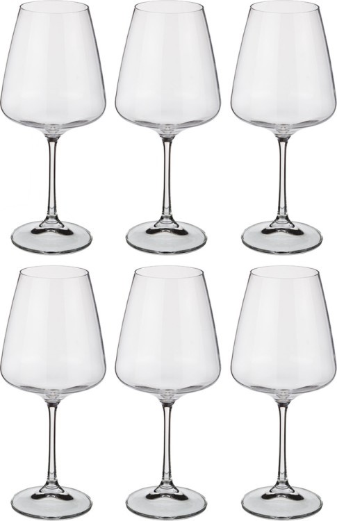 Набор бокалов для вина из 6 шт. "naomi/corvus" 450 мл высота=21,5 см Crystal Bohemia (669-156)