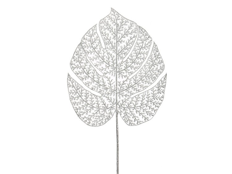 Изделие декоративное "лист" длина=65см. серебро Lefard (241-2001)