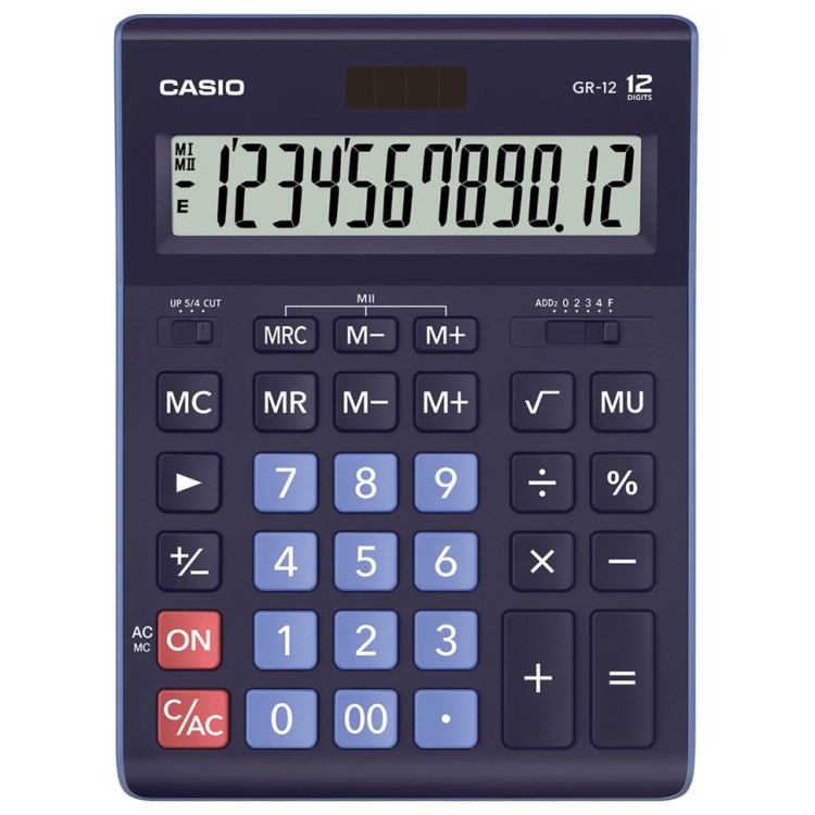 Калькулятор настольный Casio GR-12-BU-W-EP 12 разрядов 250442 (64949)