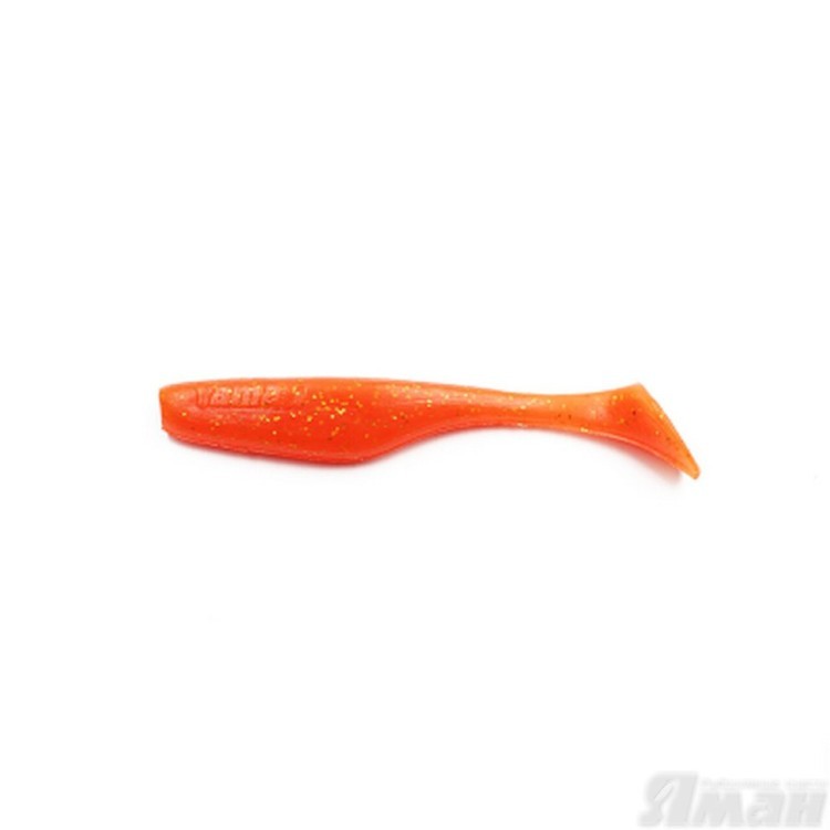 Виброхвост Yaman Greedy Shad, 4", цвет 03 - Carrot gold flake, 4 шт Y-GS4-03 (70369)