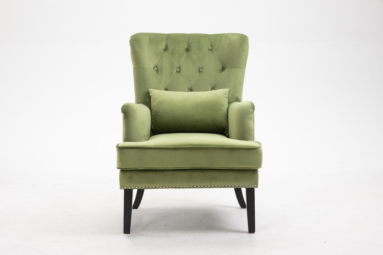 Кресло с подушкой велюр св.зеленый 77*92*105см (TT-00001932)