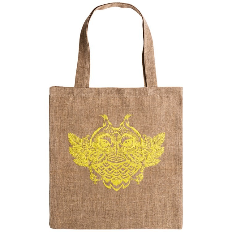 Сумка "тотем",40х40см,серый, 100% лён, зелёный Lefard (850-609-7)