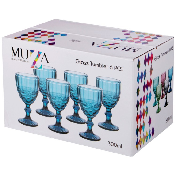 Набор бокалов для вина "серпентина" из 6шт. серия "muza color" 300мл. / в=17 см Lefard (781-146)