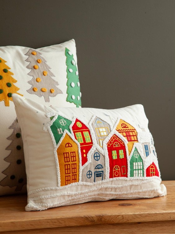 Чехол на подушку snowy village из коллекции new year essential, 30х45 см (79803)