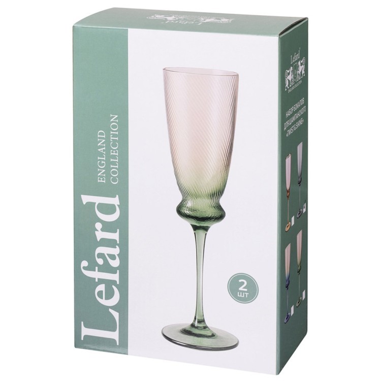 Набор бокалов для шампанского "twist & shine" purple, 2 шт/210 мл Lefard (687-009)