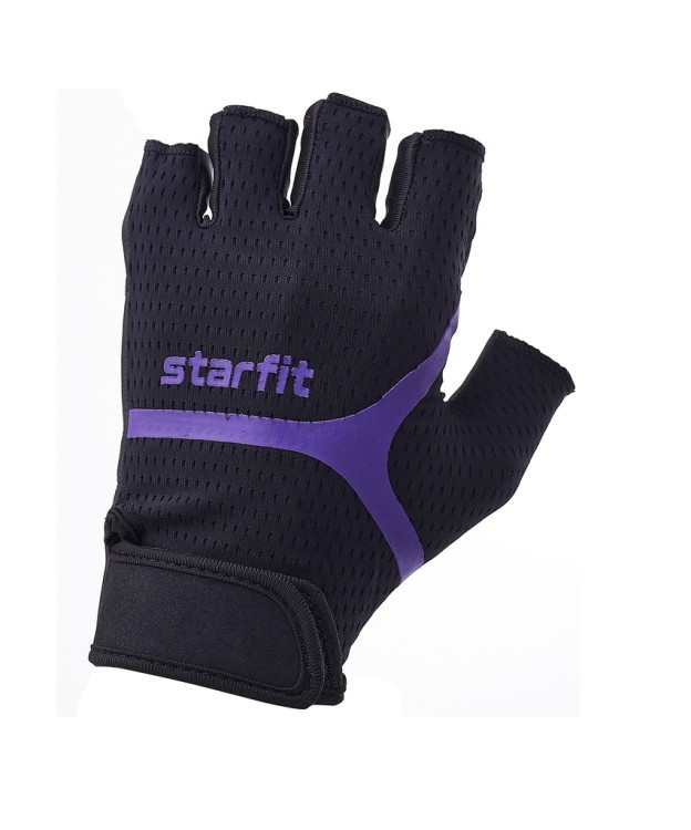 БЕЗ УПАКОВКИ Перчатки для фитнеса WG-103, черный/фиолетовый (2102784)