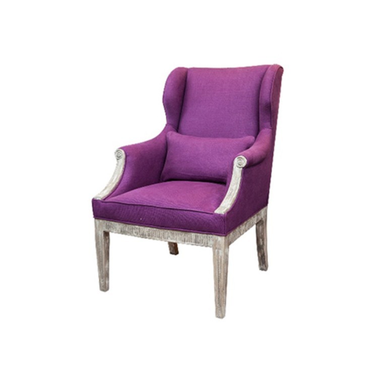 Кресло Синьора VT10991-A1, дерево, текстиль, lavender, ROOMERS FURNITURE
