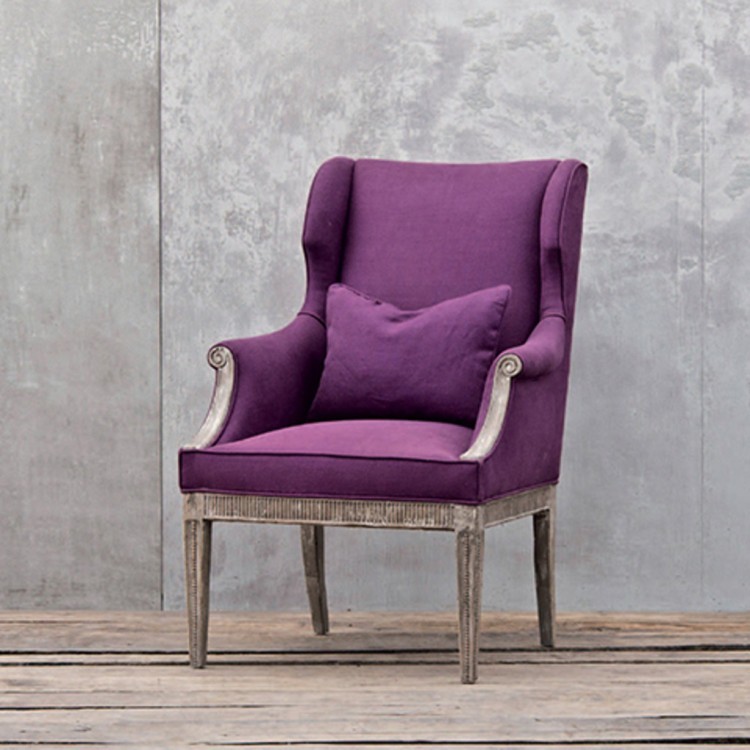 Кресло Синьора VT10991-A1, дерево, текстиль, lavender, ROOMERS FURNITURE