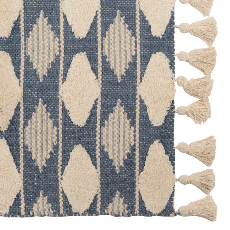 Ковер из хлопка синего цвета argyle из коллекции ethnic, 160х230 см (69727) Ковер из хлопка синего цвета argyle из коллекции ethnic, 160х230 см (69727)