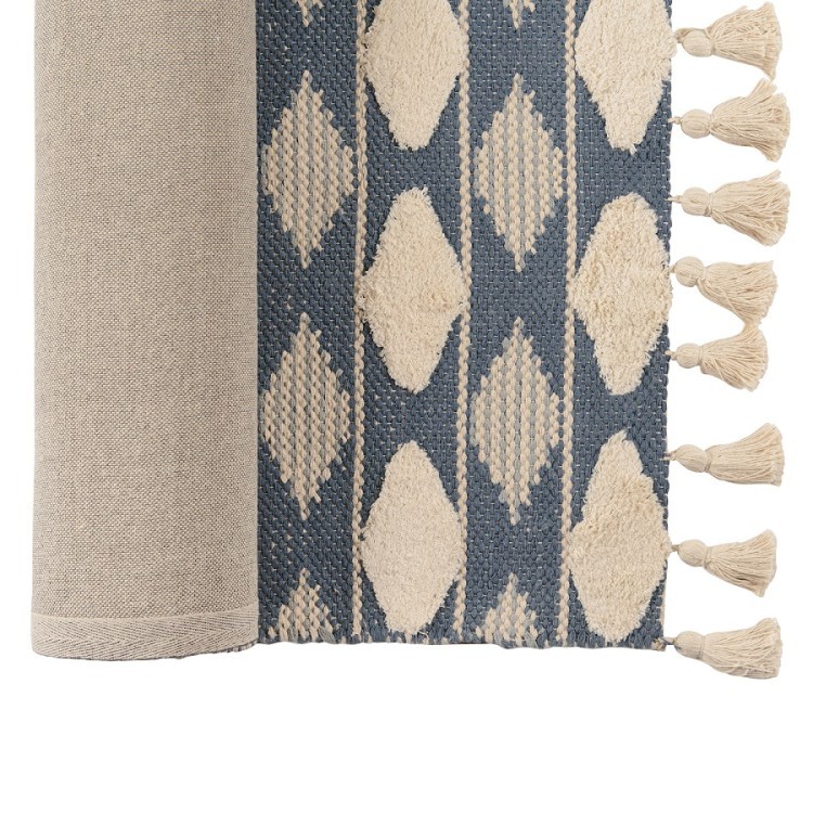 Ковер из хлопка синего цвета argyle из коллекции ethnic, 160х230 см (69727) Ковер из хлопка синего цвета argyle из коллекции ethnic, 160х230 см (69727)