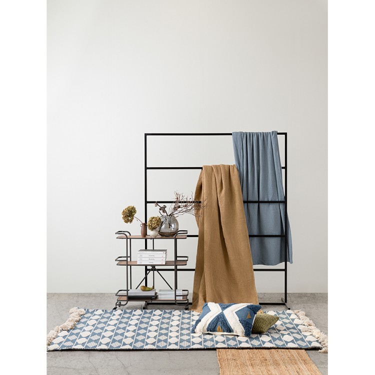 Ковер из хлопка синего цвета argyle из коллекции ethnic, 160х230 см (69727) Ковер из хлопка синего цвета argyle из коллекции ethnic, 160х230 см (69727)