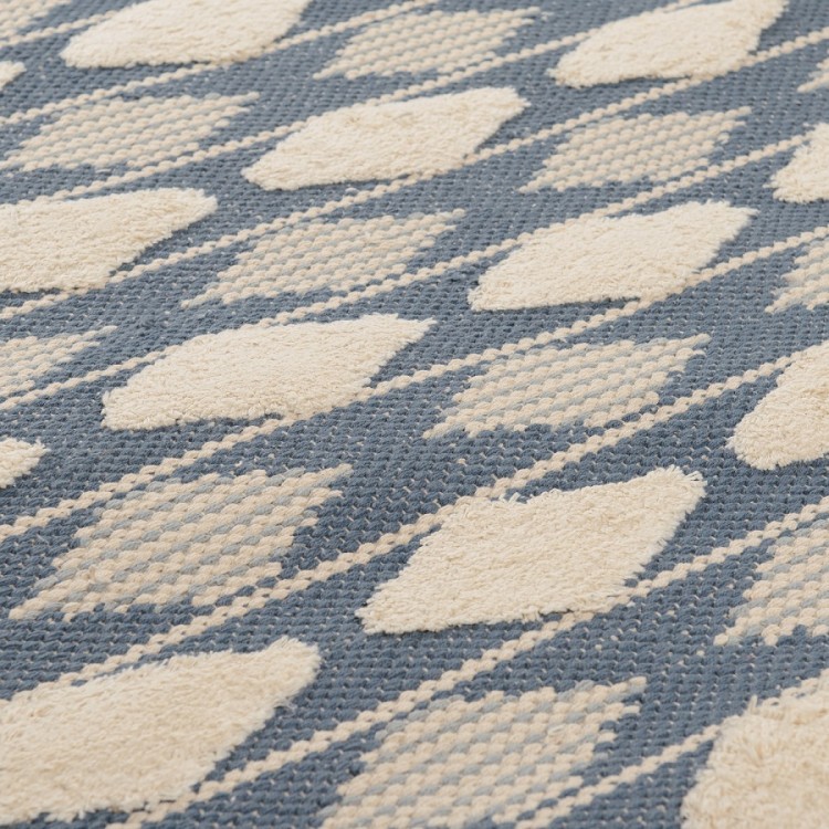 Ковер из хлопка синего цвета argyle из коллекции ethnic, 160х230 см (69727)