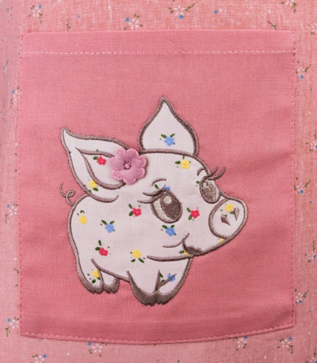 Фартук "нюша" ,розовый, 50% х/б, 50%лён, вышивка SANTALINO (850-604-66)