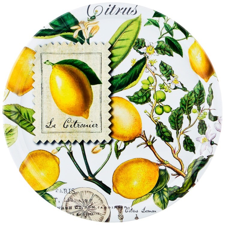 Поднос сервировочный agness "лимоны" диаметр=40 см высота=2 см Agness (913-142)
