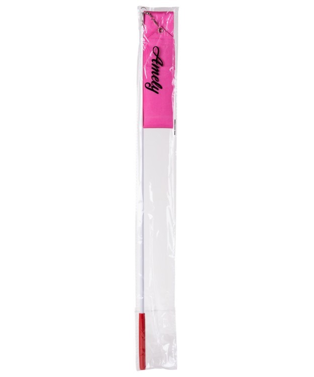 Лента для художественной гимнастики AGR-201 6м, с палочкой 56 см, розовый (402246)