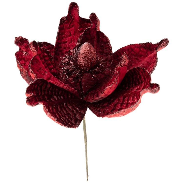 Цветок искусственный "пуансетия" длина=23 см Lefard (535-301)