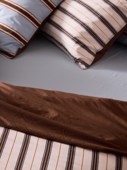 Простыня на резинке из перкаля голубого цвета из коллекции stripes, 180х200х30см (80929)